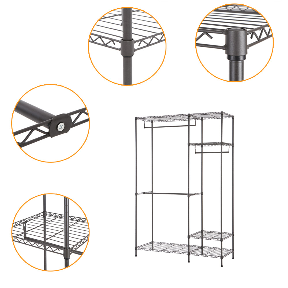 Multi-functional Garment Cloth Rack Closet Organizer Clothes Rack Stand Hanger Wardrobe Home Shelf Without Cover Organizador