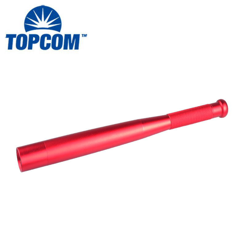 Red Color Waterproof Aluminum Tactical Baton Flashlight For Female Self-Defense