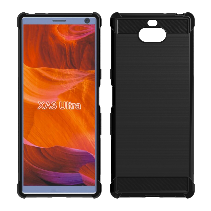 newstyle Carbon Fiber Cover soft Tpu Brushed case For Sony Xperia XA3 Ultra