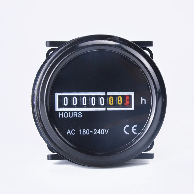 7-Digital Round Counter For Generators,Motors, Boat Meter Timer AC160-240V Counter Hour Meter,Mechanical Timer