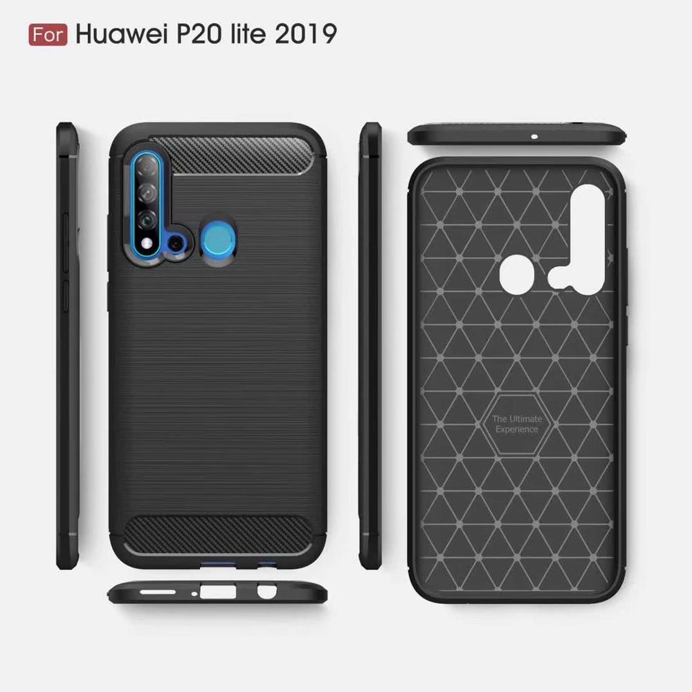 New Arrival Shockproof Carbon Fiber Case Cover for Huawei P20 Lite 2019 TPU+PC case