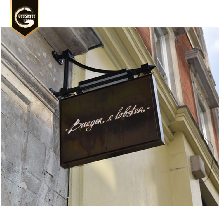 Outdoor storefront logo advertising aluminum frame light box Led illuminated sign shop decoration signage
