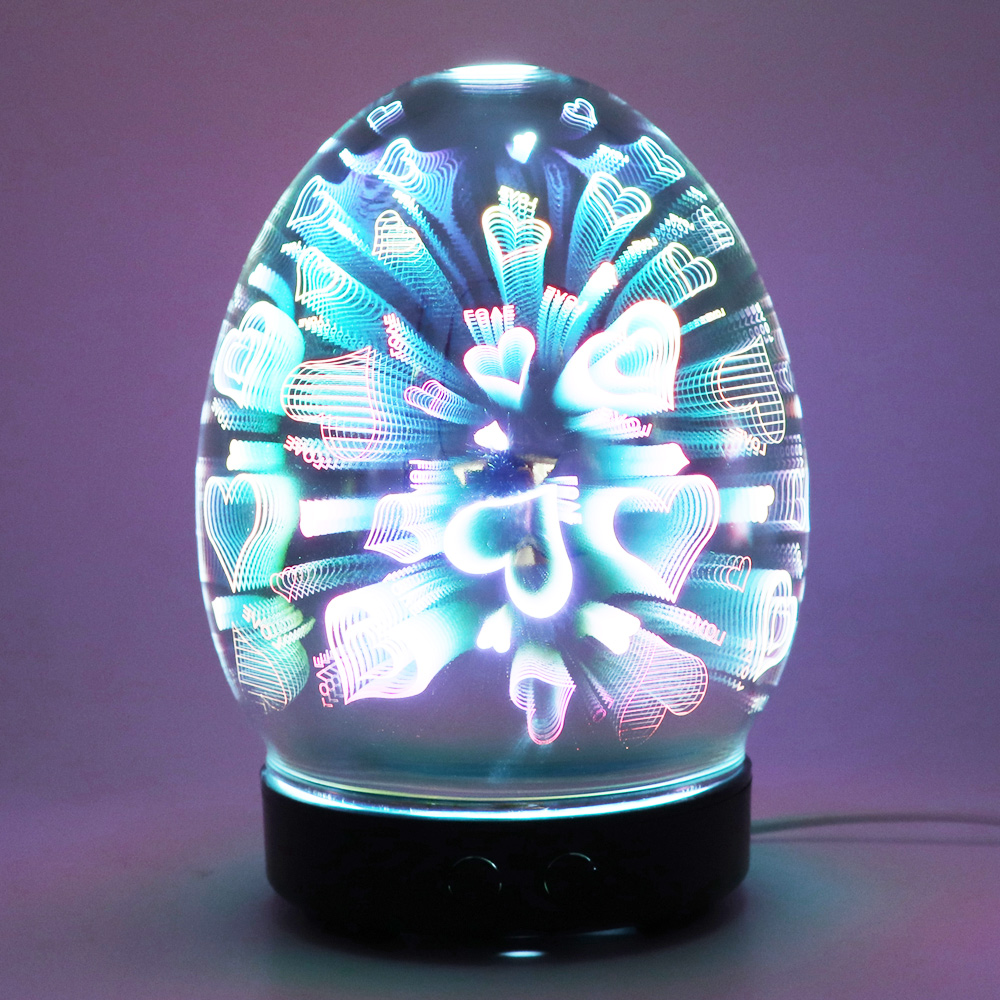 Car Diffuser Glass Bottle Ultrasonic Diffuser 3D Glass Aroma Diffuser