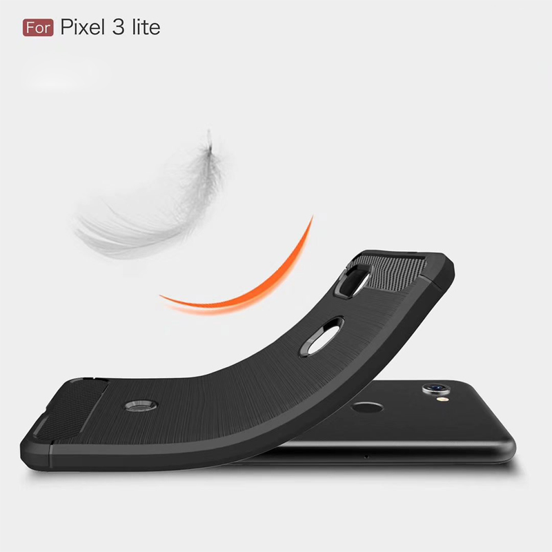 Carbon Fiber Tpu case For Google Pixel 3 Lite Soft CF Cover