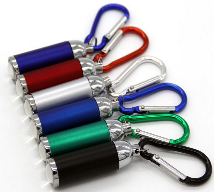 MINI Zoom Portable Mountaineering Buckle Super Bright  LED Torch Keychain Flashlight Batteries Included