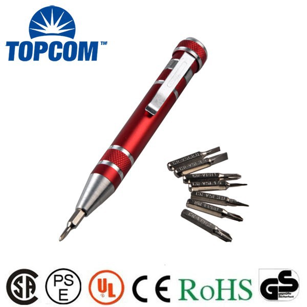 Mini Screwdriver Bit Promotional 8-in-1 Pen Shaped Pocket Screwdriver, Multi-function Pocket Screwdriver Set