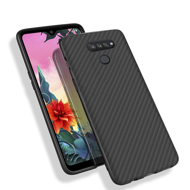 Premium Carbon Fiber  Case Full Sides Protective Shell Back shockproof Cover Design For LG K50S