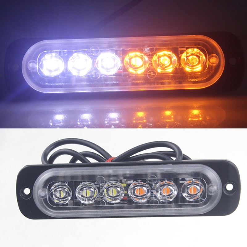Car light Amber 6 LED Car Truck Emergency Beacon Warning Hazard Flash Strobe Light sep23
