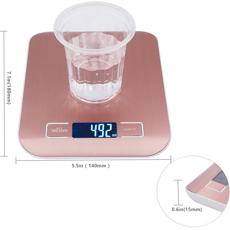 10000g x 1g Stainless Steel Digital Kitchen Scale 10kg Electronic Weight Balance for Food Diet Cooking