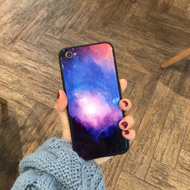 Universe Planet Star Glass Case Mobile Phone for iPhone Xr 8 7 Plus , for iPhone Xs max Tempered Glass Case