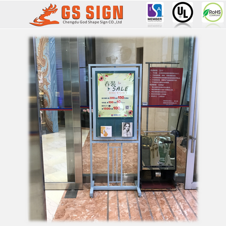 Shopping plaza floor standing advertising stand