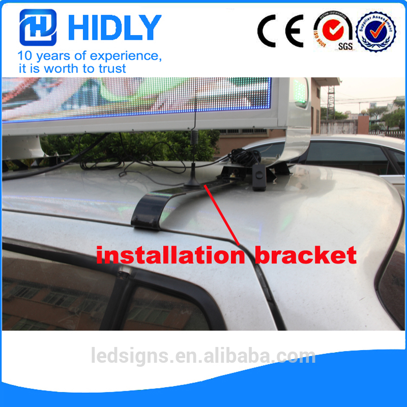 Wholesale Y10 control card xixun system waterproof video showing WIFI control P5 led advertising taxi roof display