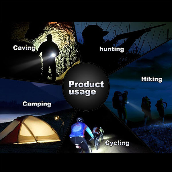 2000Lm XM-L T6 LED Four Attack Head Audible Alarm Tactical Flashlight Torch