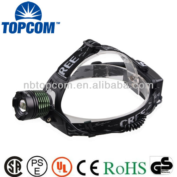 Rechargeable 3w cree zoom led coal miners headlamp