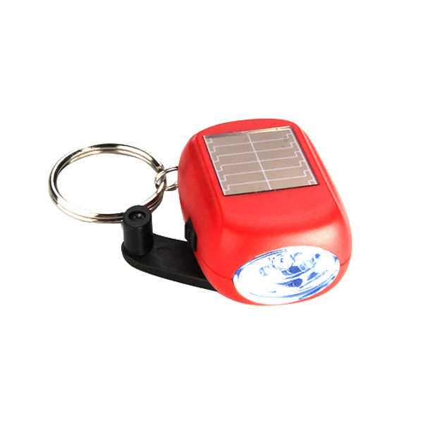 Mini Solar Hand Crank Dynamo Flashlight With Keychain