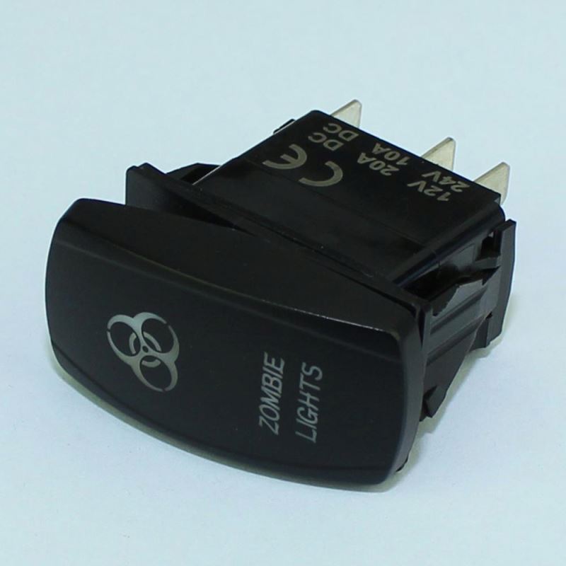 5PIN SPST Laser Etched Rocker Switch With Dual LED