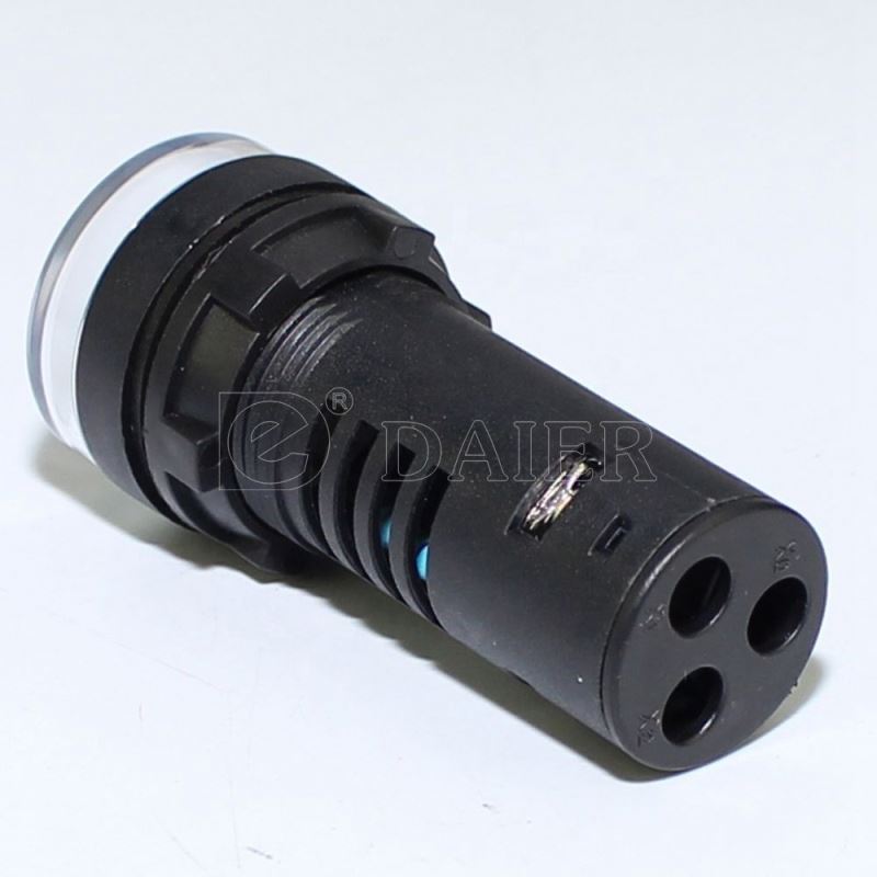 220V Screw Terminal Illuminated Plastic 22MM Panel Mount Bi Led Indicator Lights