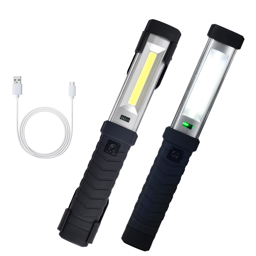 Rechargeble LED Torch Lamp COB+XPE LED ABS Material Multifunction LED Work Lamp Magnetic Easy Carry Hook Outdoor Camping Light