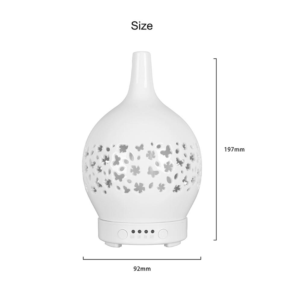 Lazada Popular 100ml Hollow-carved Design Ceramic Aromatherapy Diffuser Aroma Humidifier for Wedding Planning and Christmas Gift