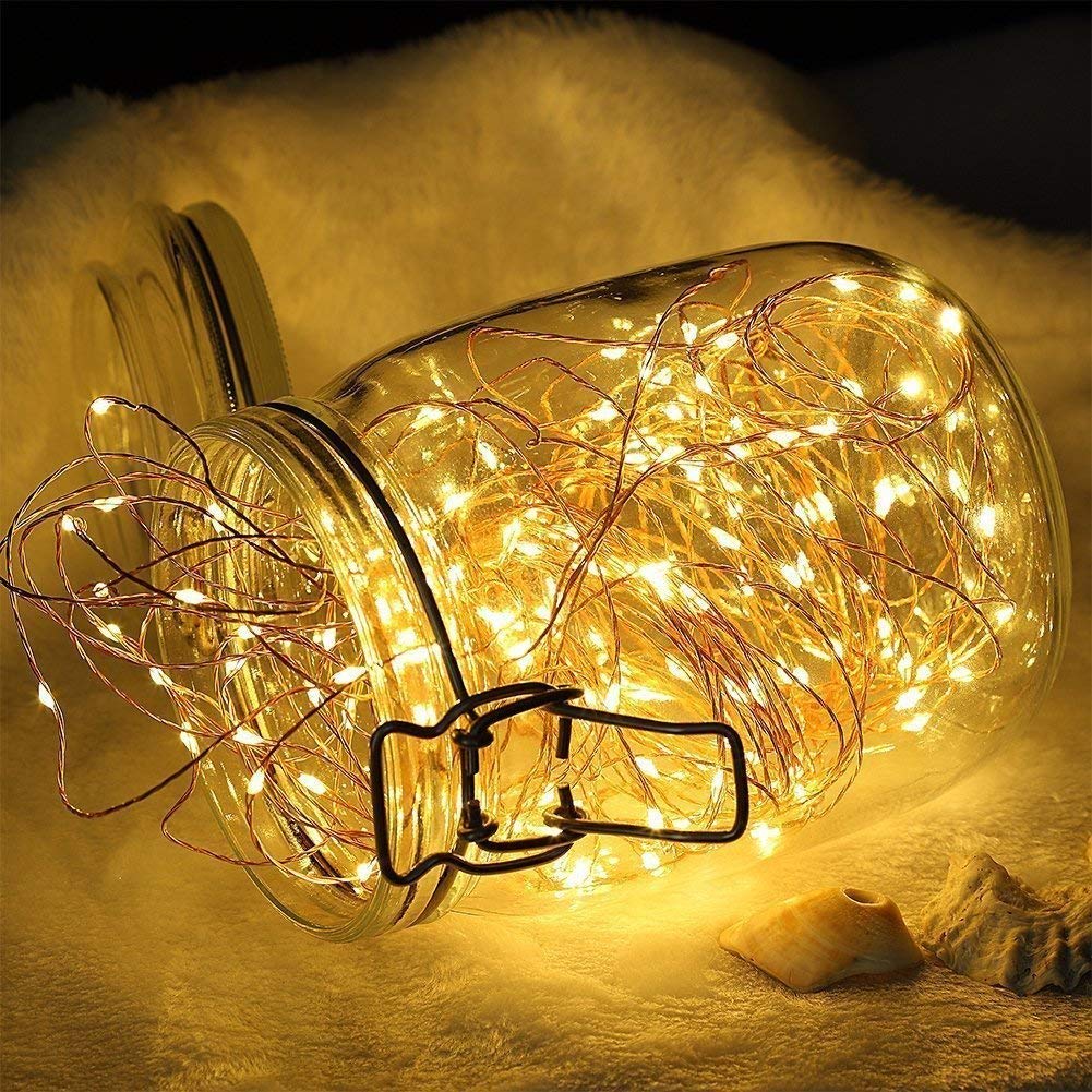 Goldmore Warm White Light Glass Bottle Stopper Copper Wire String Lights with Remote Control For Christmas Party
