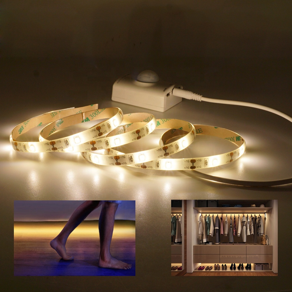 led bed light kit PIR Moving Sensor Night Led Strip Light for Cabinet LED Night Light / Step Light / Stairs Light