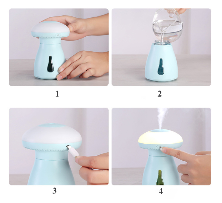 Creative New USB Car Humidifier Mini Desktop Office Home Humidifier 240ml Portable Mushroom Humidifier
