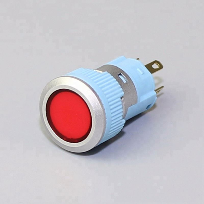 16mm Flat Button 5Pin Momentary Or Latching Lens Illuminated Waterproof Plastic Push Button Led