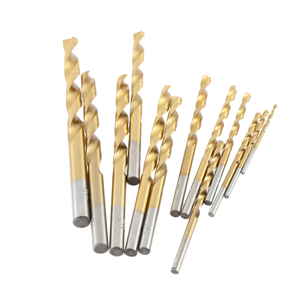 13pcs/set High Quality Mini Twist Drill Bit HSS Plating Titanium Saw Set Metric System Woodworking Metal Platic Drilling Tools