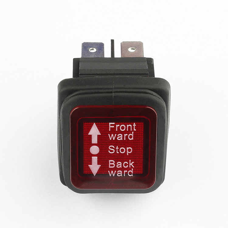 KCD2 DPTT 6 pins illuminated waterproof rocker switch