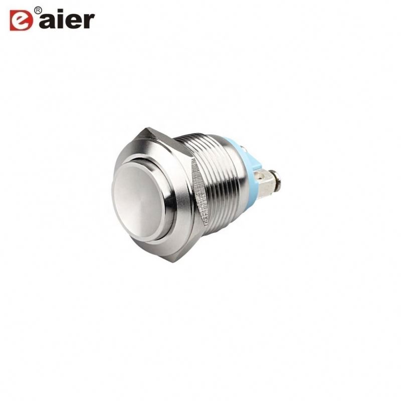 High Red Button SPST Momentary Stainless Steel Pushbutton Switch