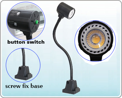 Model M3S 24V 220V IP20 long arm 4.5W flexible gooseneck led light for lathes machines