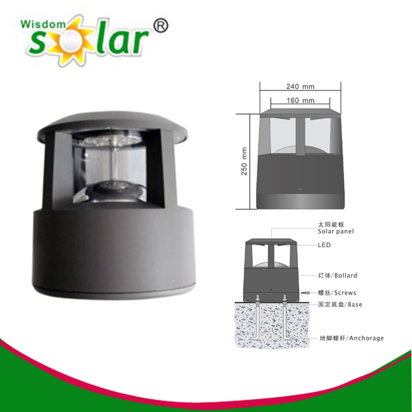 Mini solar panel for LED light solar lawn light bollard light