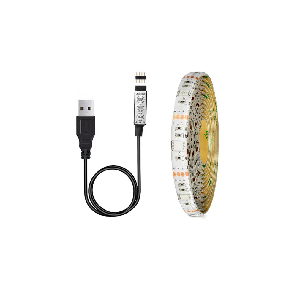 IP20 / IP65 1m 2m 3m 4m 5m DC 5V RGB Flexible led strip light usb 5050 SMD sting Ribbon Adhesive tape TV Background lighting