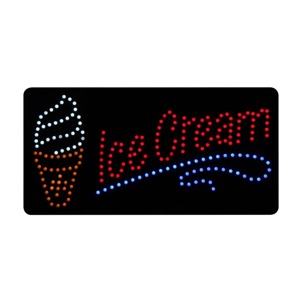 12x24 Inches Ice Cream LED Sign, Super Bright High Quality LED Open Sign for Store, Business booming, Windows