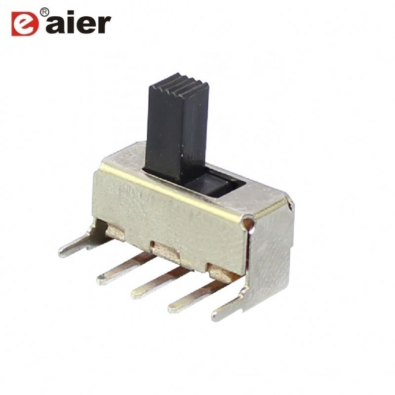 50mA 12VDC Metal 3 Pin Slide Switch With Angled Terminal