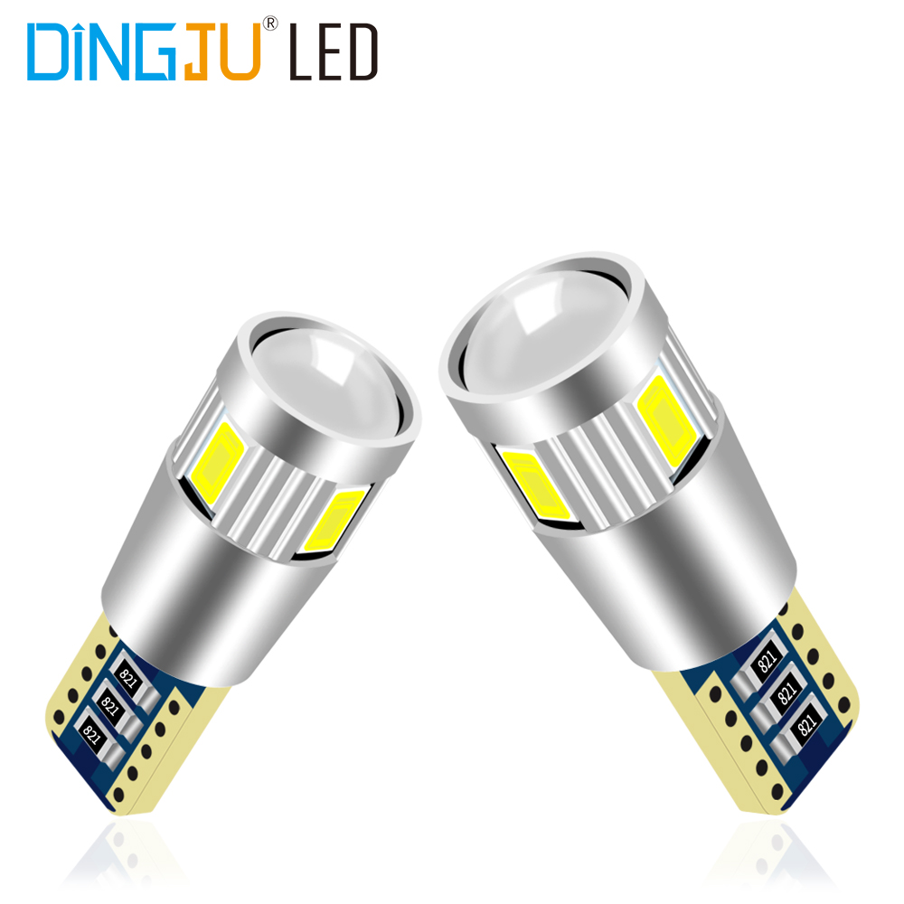 Manufactory Direct T10 Led 6smd 5730 Decoding Bulb 12v W5w 194 Indicator Light With Lens The Most Competitive Price