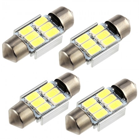 4 31mm 5630SMD 6LED Canbus Interior Map Dome Festoon No.Plate Light White