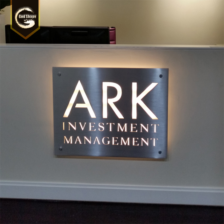 Office wall stainless steel backlit sign Letters