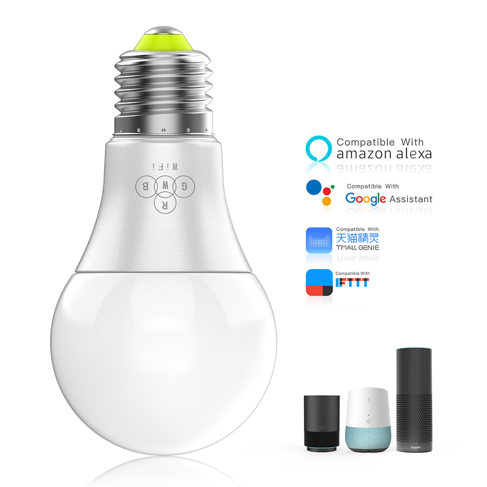 E27 4.5W Energy Saving LED WiFi Smart Lights Bulb Compatible with Alexa and Google Assistant