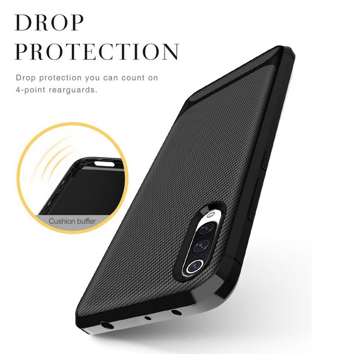 Carbon Fiber Back Cover For Samsung Galaxy A10 Black TPU Phone Case