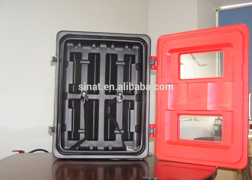 Truck fire extinguisher use double plastic cabinet