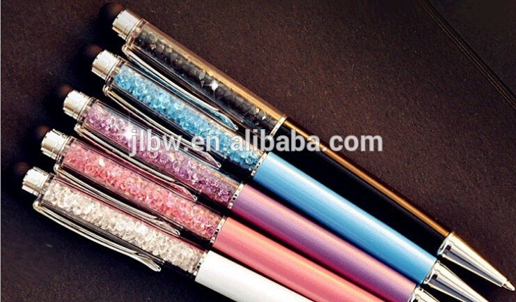 Crystal Touch Screen Stylus Advertising Souvenir Ballpoint Pen Plastic with Logo