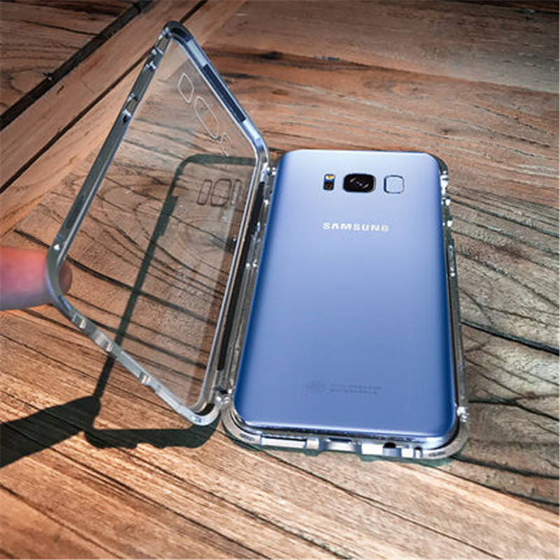 New Arrival Metal frame 6D glass flip cover drop  Magnetic phone case For Samsung galaxy S10 bumper case
