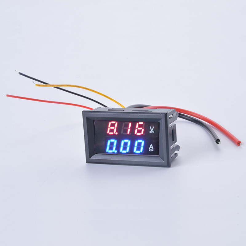 DC Digital Voltage Current Meter LCD 4 inch DC 0-100V  100A Voltmeter Ammeter with DC 100A/75mV Shunt Cable Connector