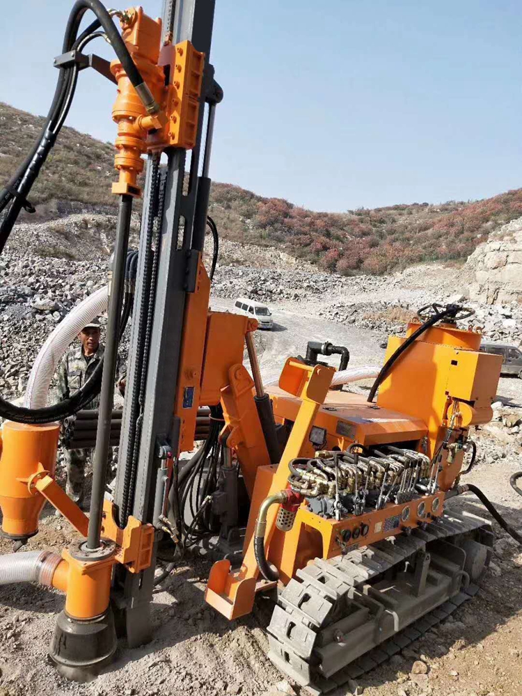 saving energy movable pneumatic crawler type anchor surface drilling rig diesel engine big torque 6200N.m