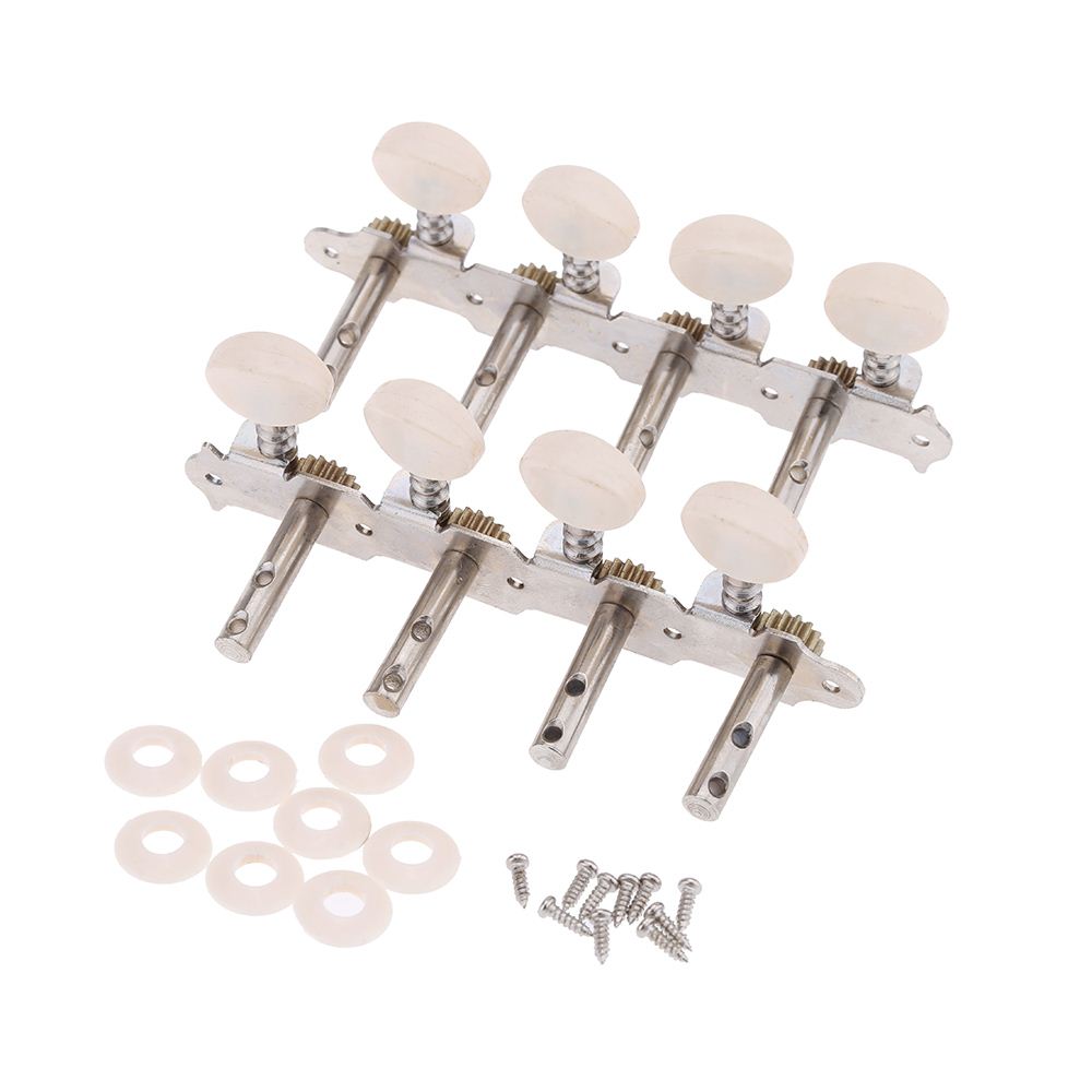 High Quality Nickle Plating Steel Machine Tuners Tuning Keys Pegs for Mandolin Instrument with White Pearl Plastic Knobs 4L+4R