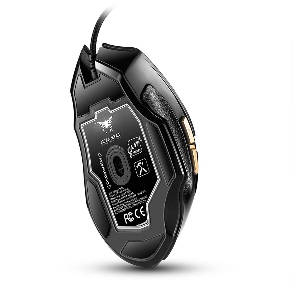 Combaterwing CW90 Professional Esport Gaming Mouse USB Wired Mice 6D Buttons 3800DPI Adjustable with Breathing LED Light