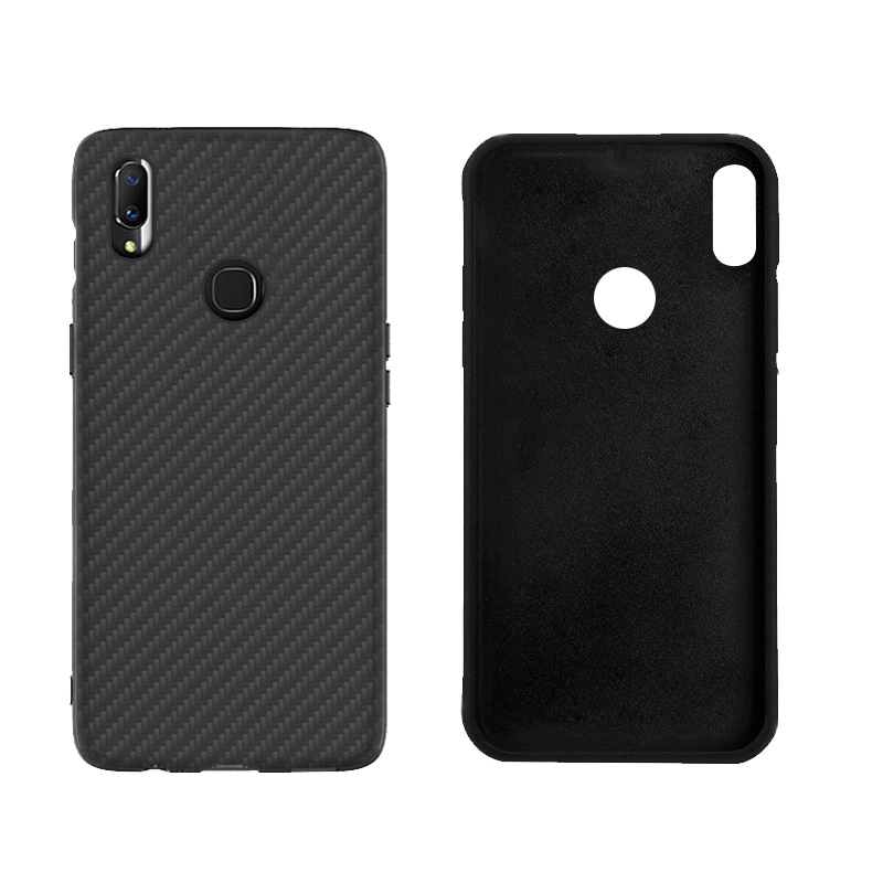 Matte Finish Carbon Fiber Textured Light Thin Shock Absorbing Bumper Skin hard case for Vivo Z3X