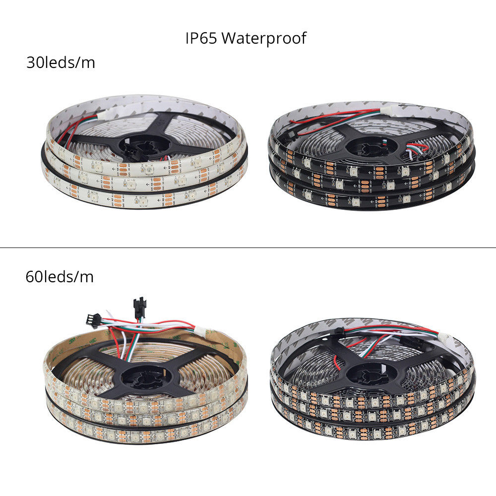 5M WS2812 WS2812B Pixel LED Strip 5050 RGB 96LEDs DC5V WS2812 Digital LED Pixel Strip Waterproof White/black PCB