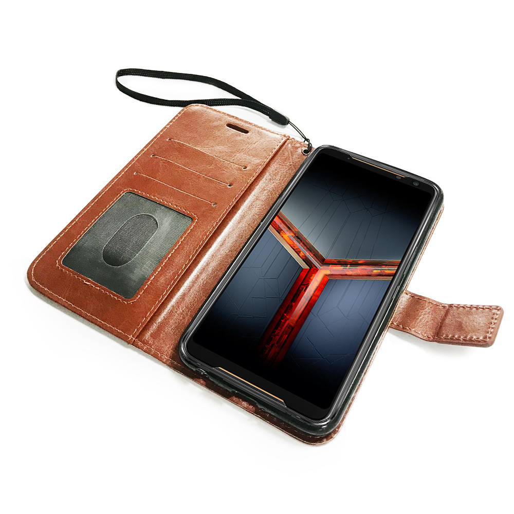 High Quality PU Leather Magnetic Flip Case for ASUS ROG Phone II with stands Wallet Book Cell phone Case